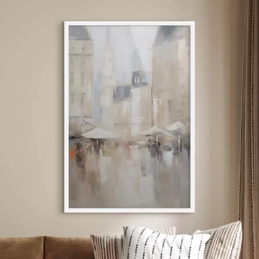 Fototapete Abstrakte Stadtlandschaft im Stil der Malerei f48501