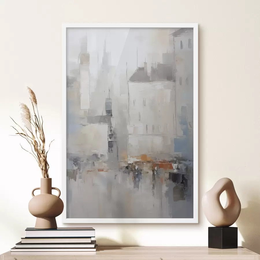 Fototapete Abstrakte Stadtlandschaft im Stil der Malerei f48502