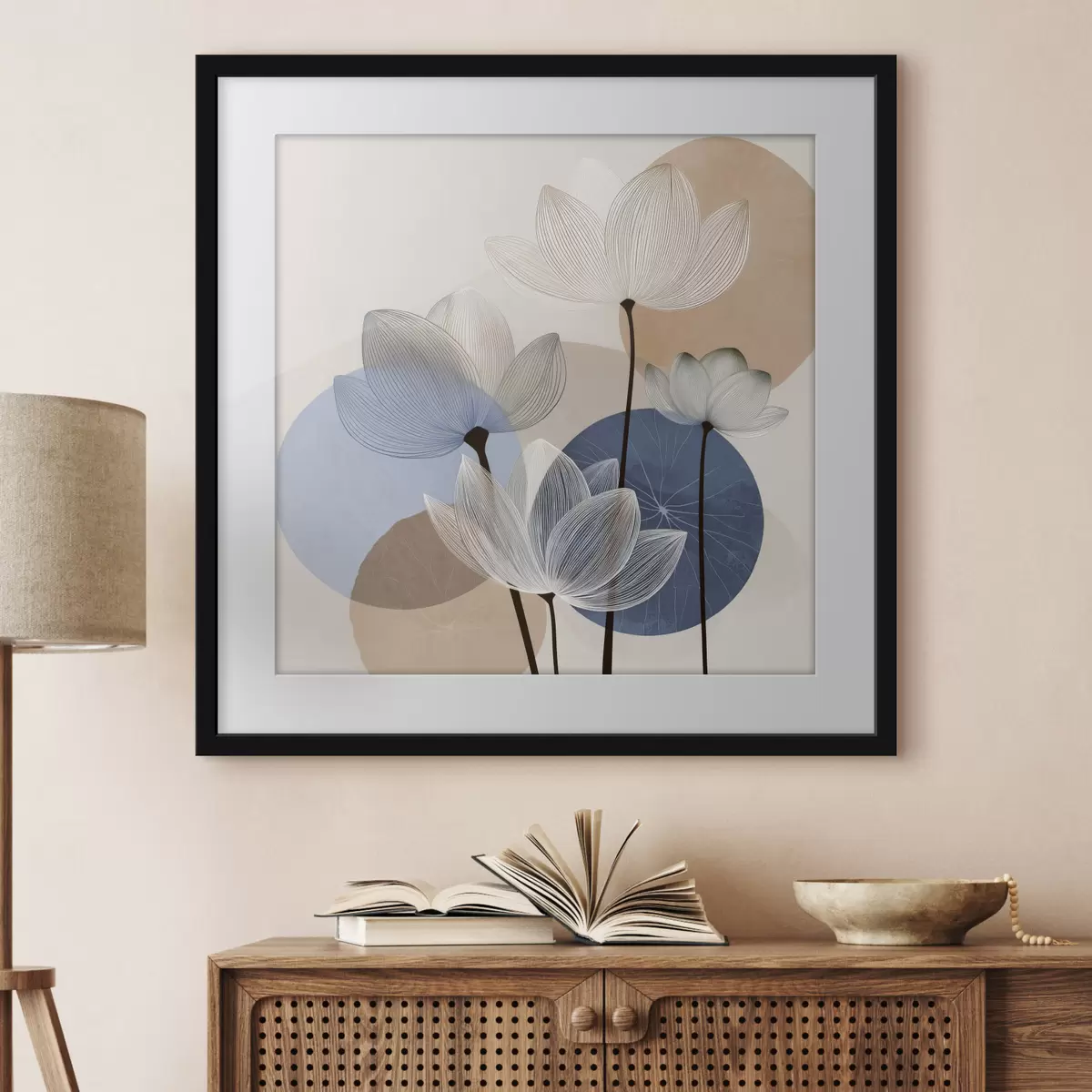 Poster Der Lotus träumt in Blau f48277