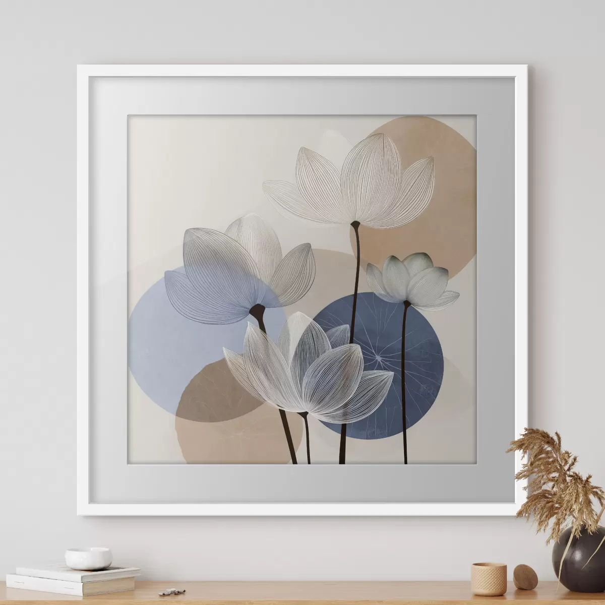 Poster Der Lotus träumt in Blau f48277