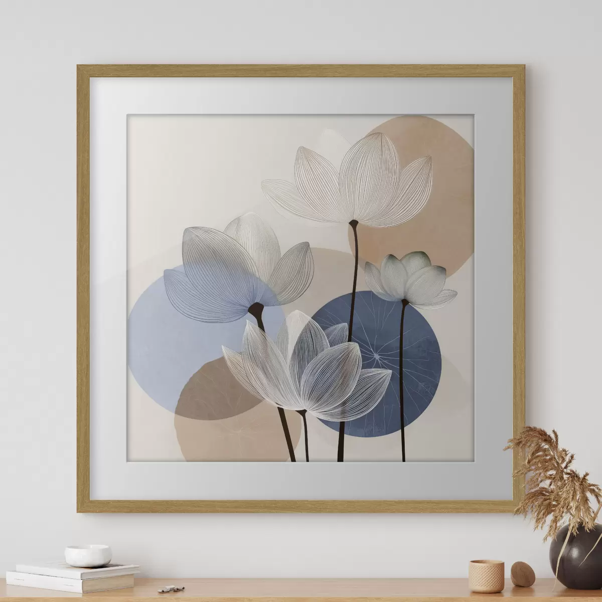 Poster Der Lotus träumt in Blau f48277