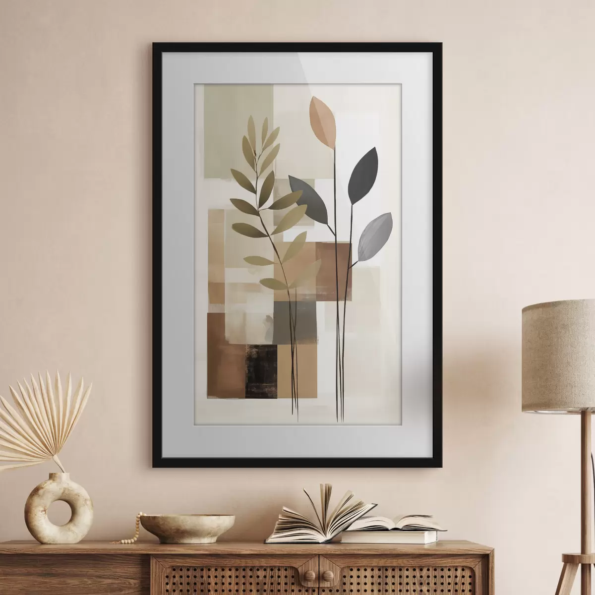 Poster Abstrakte botanische Komposition f48516