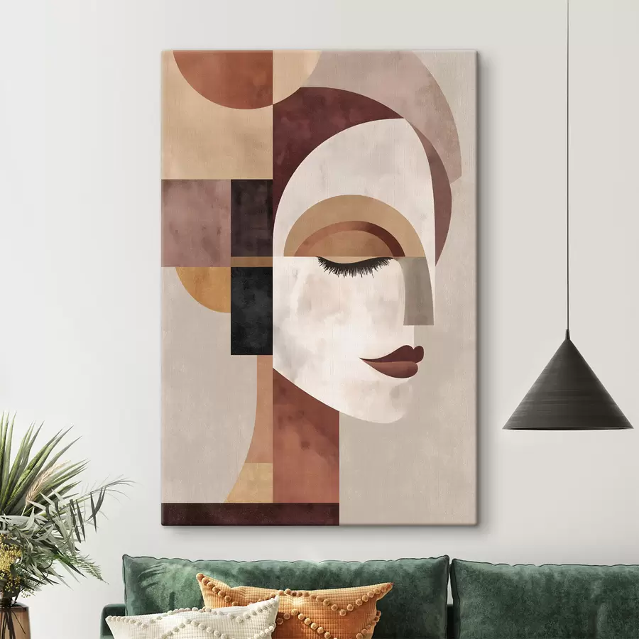 Fototapete ein abstraktes Frauengesicht im Profil s48523