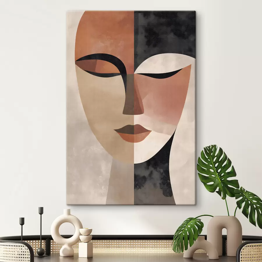 Fototapete ein abstraktes Frauengesicht im Vollprofil s48524