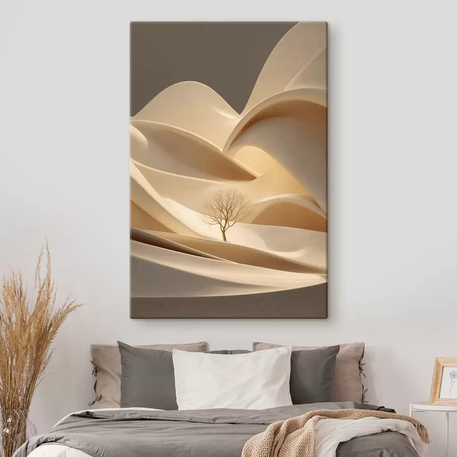 Fototapete eine surreale Landschaft mit einem Baum s48530