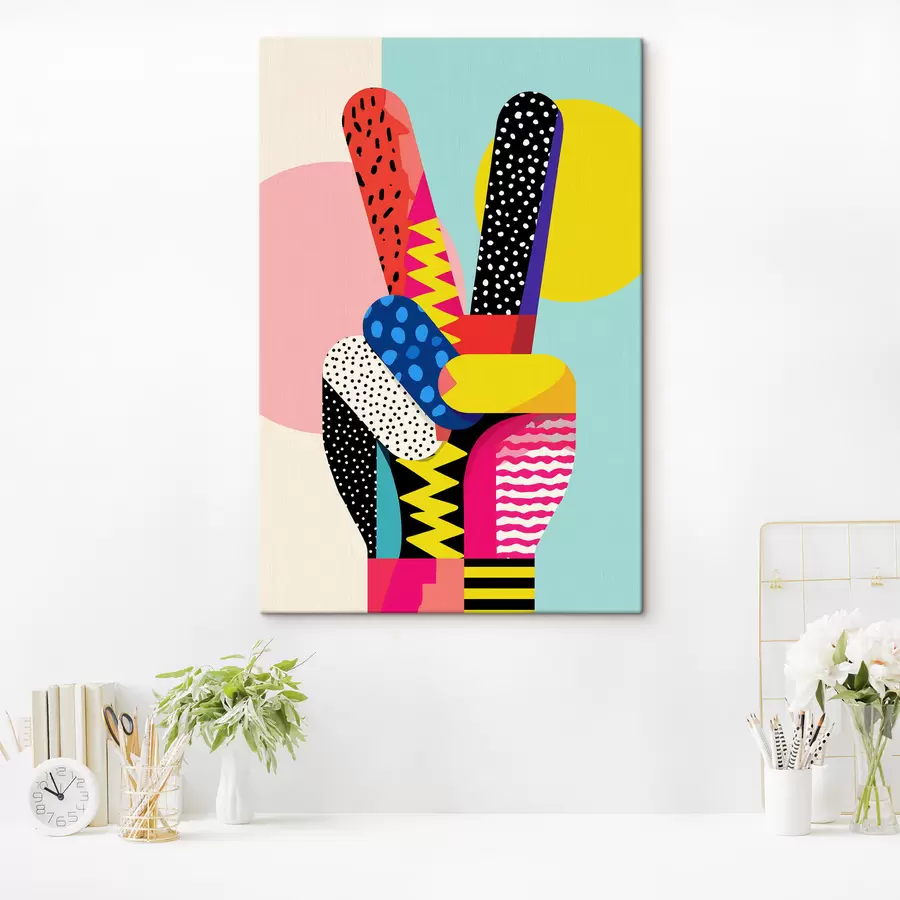 Fototapete ein stilisiertes Victory-Zeichen s48548