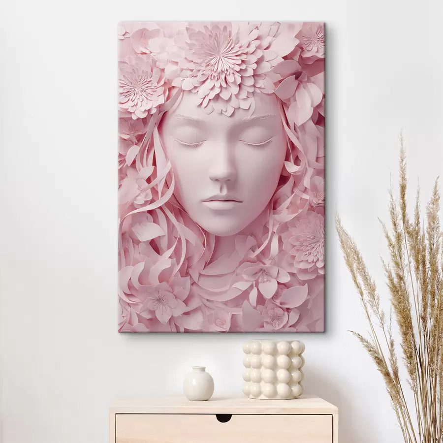 Fototapete ein Fantasiemädchen in einer Illustration im Papierstil s48549