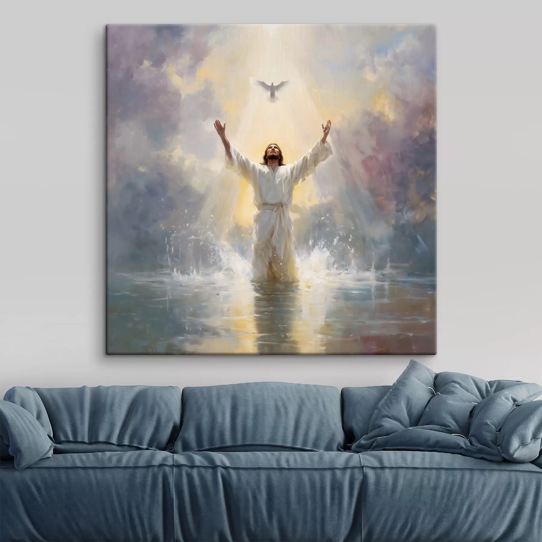 Fototapete das Bild von Jesus im Wasser s48550