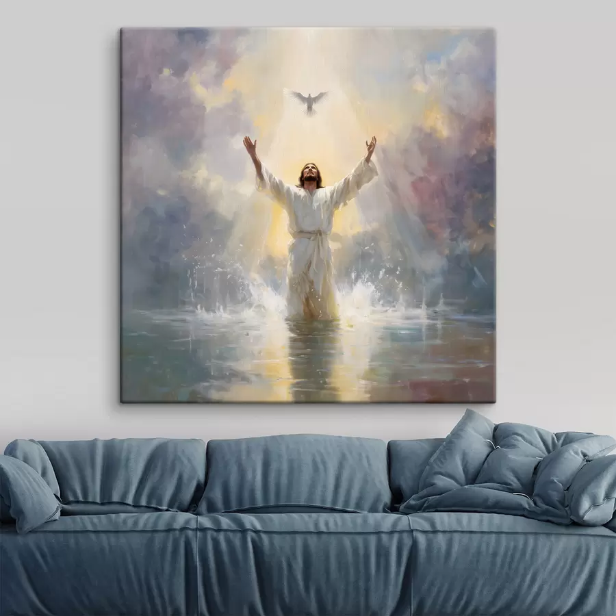 Fototapete das Bild von Jesus im Wasser s48550