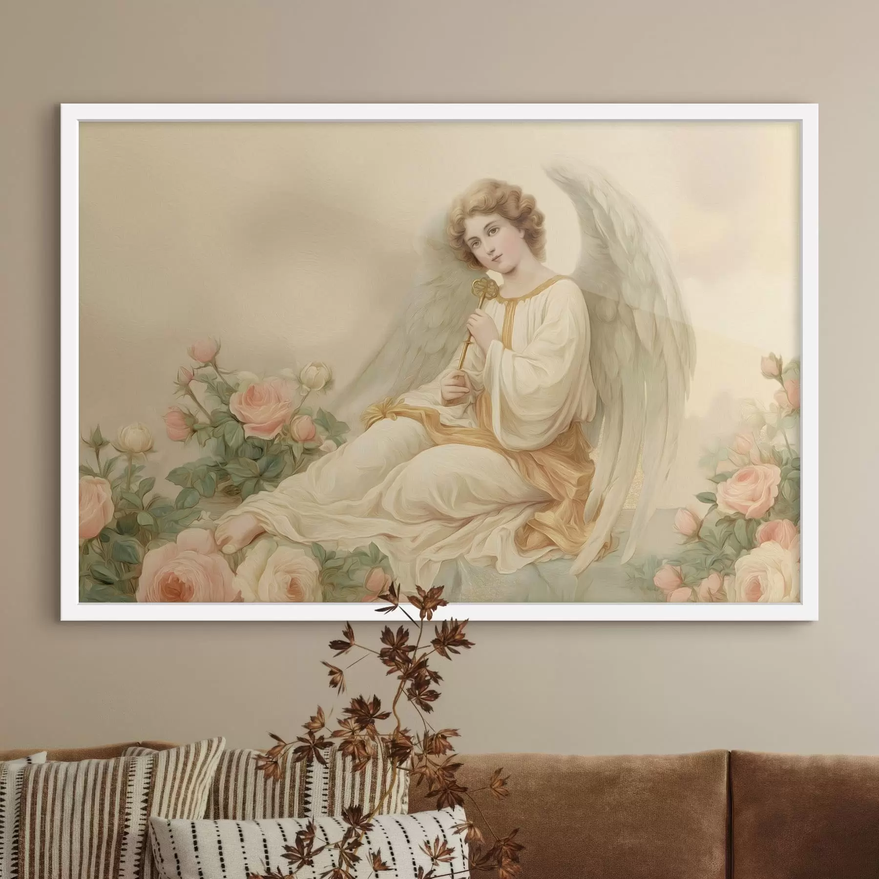 Fototapete ein Fantasiemädchen in einer Illustration im Papierstil f48554