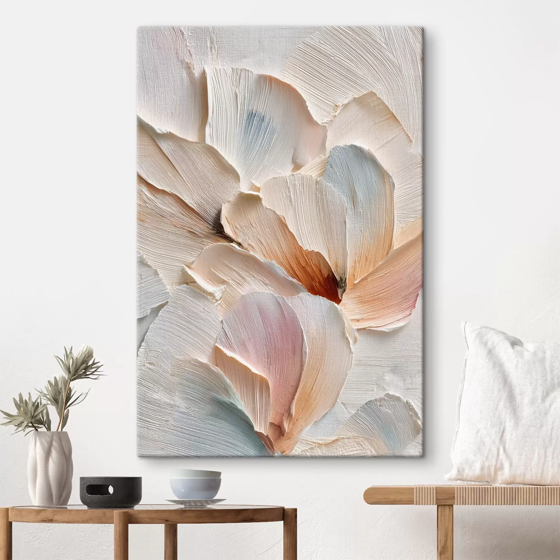 Fototapete Stilisierte Komposition mit kräftigen Pinselstrichen auf hellem Hintergrund s48200