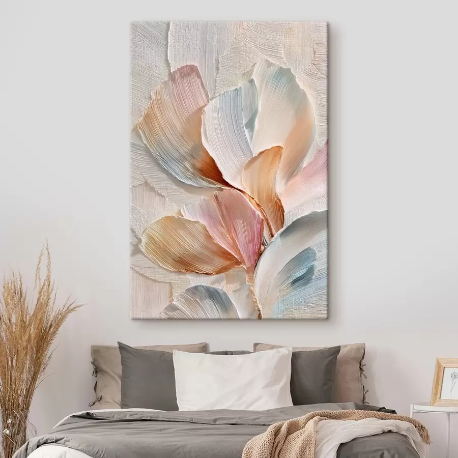 Fototapete Stilisierte Komposition mit kräftigen Pinselstrichen auf hellem Hintergrund s48203