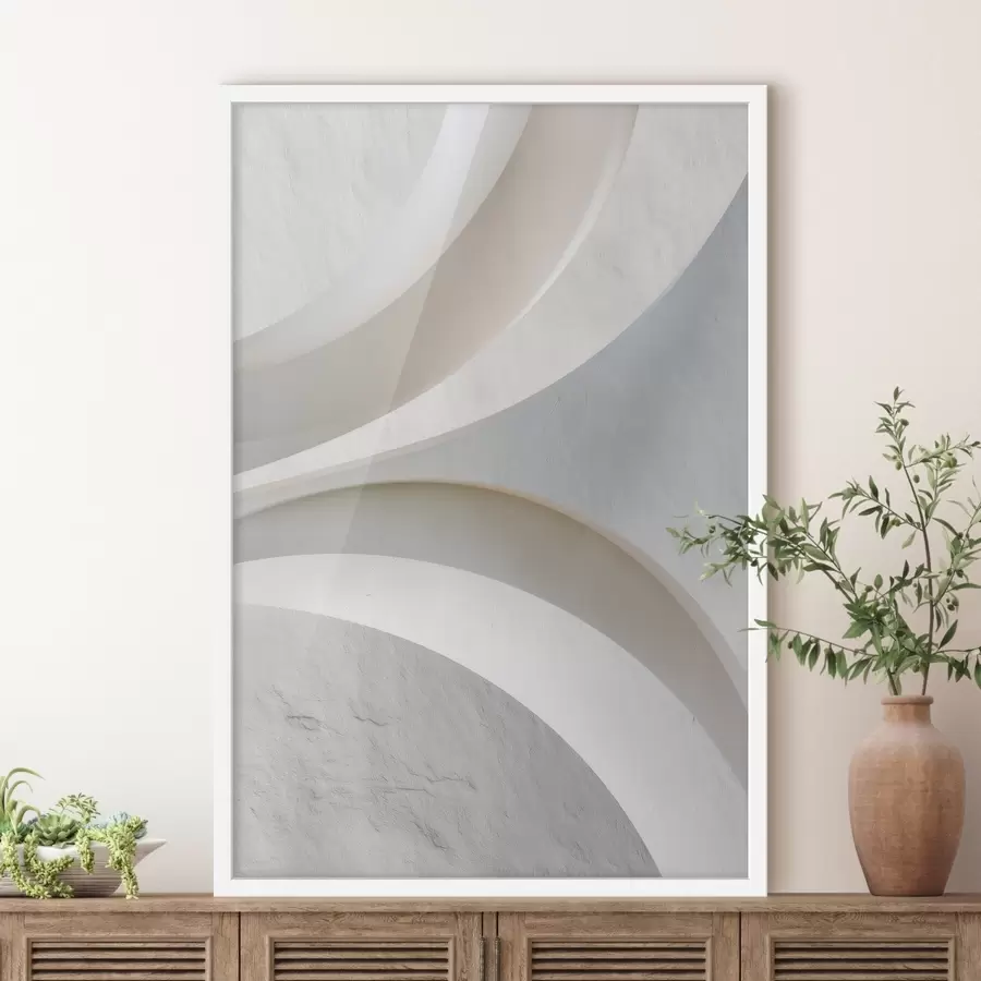 Fototapete Dekorplatte mit plastischen architektonischen Formen auf hellem Hintergrund f48191