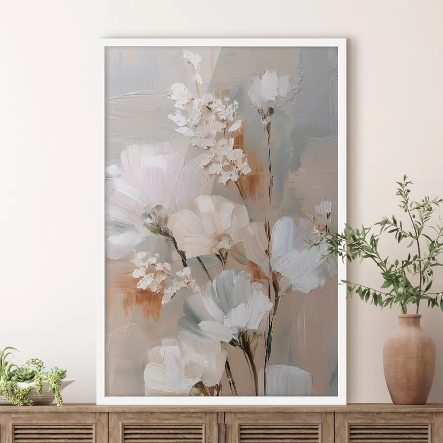 Fototapete Blumenarrangement in Pastelltönen im Stil eines Ölgemäldes f48194