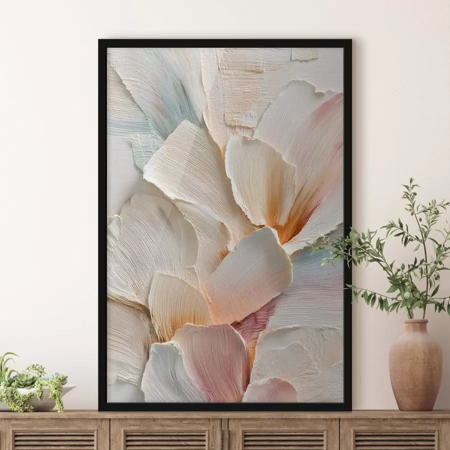 Fototapete Abstrakte Blumenkomposition in hellen Farbtönen im Stil eines Ölgemäldes f48204