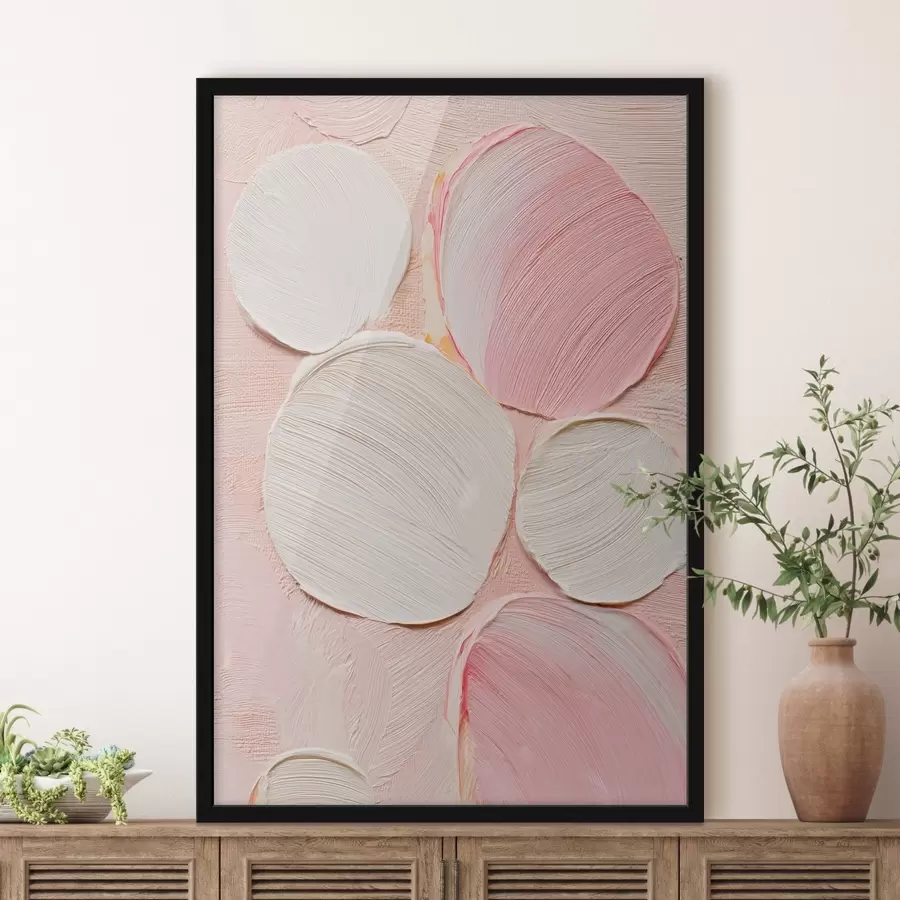 Fototapete Dekorplatte mit voluminösen, kreisförmigen Pinselstrichen in Pastelltönen f48208