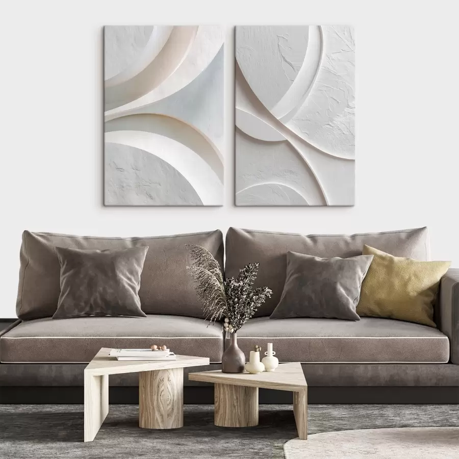 Fototapete Abstrakte Komposition mit fließenden Linien und Steinstruktur im zeitgenössischen Flachreliefstil m30136