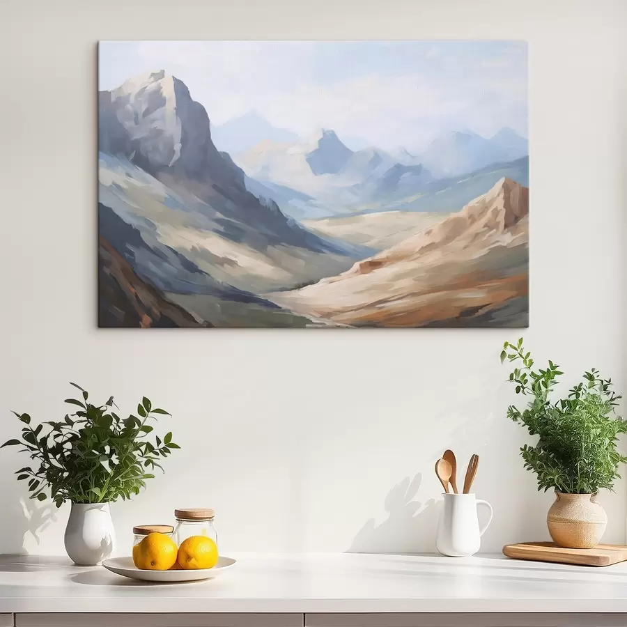 Fototapete Berglandschaft Nachahmung der Malerei s48589