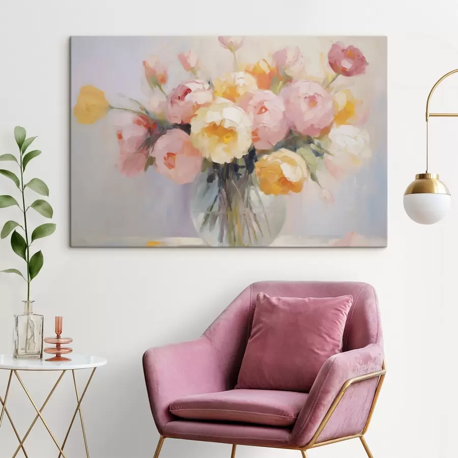 Fototapete Ein Blumenstrauß in einer Vase s48592