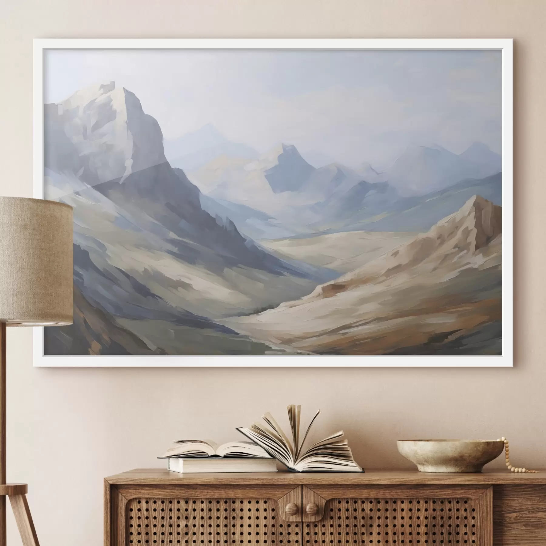 Fototapete Berglandschaft Nachahmung der Malerei f48589