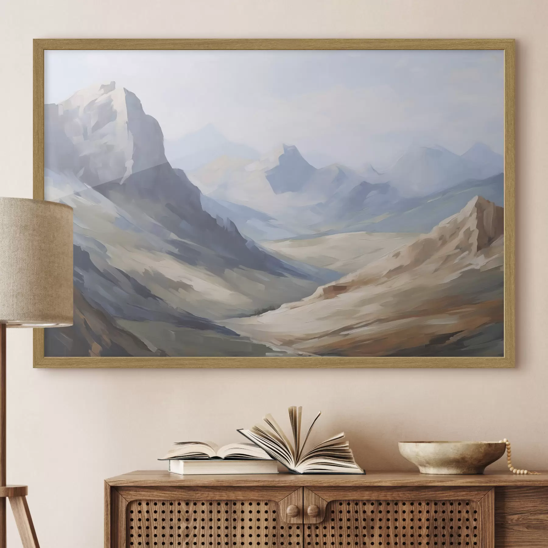 Fototapete Berglandschaft Nachahmung der Malerei f48589