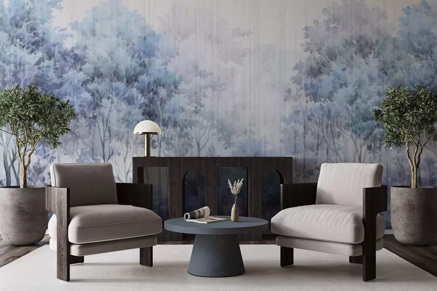 Fototapete Laubwald und Linien w05442v1