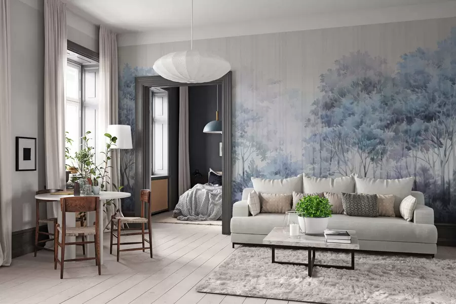 Fototapete Laubwald und Linien w05442v1