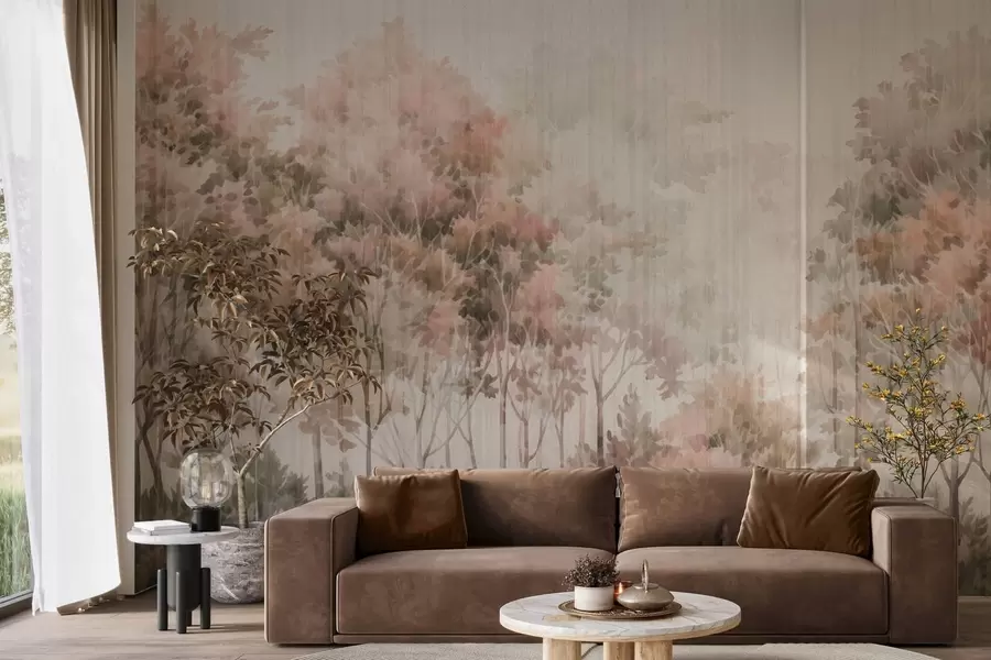 Fototapete Laubwald und Linien w05442v2