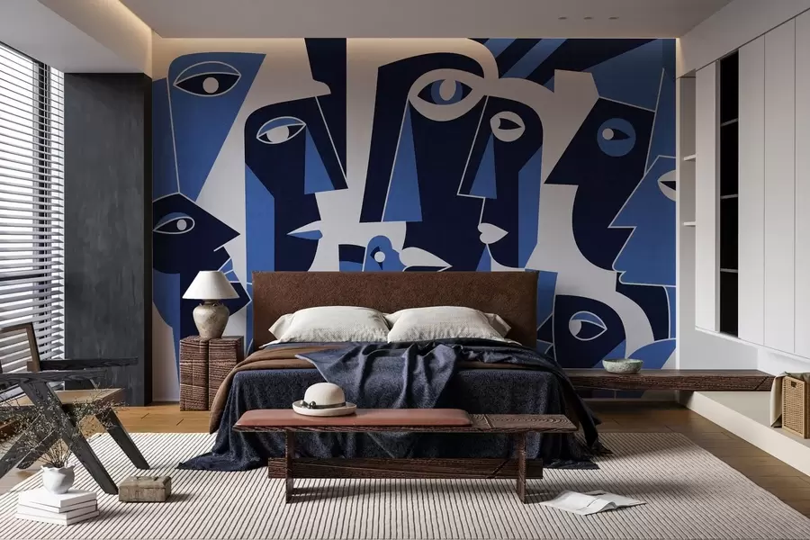 Fototapete Gesichter im afrikanischen Stil w05446v1