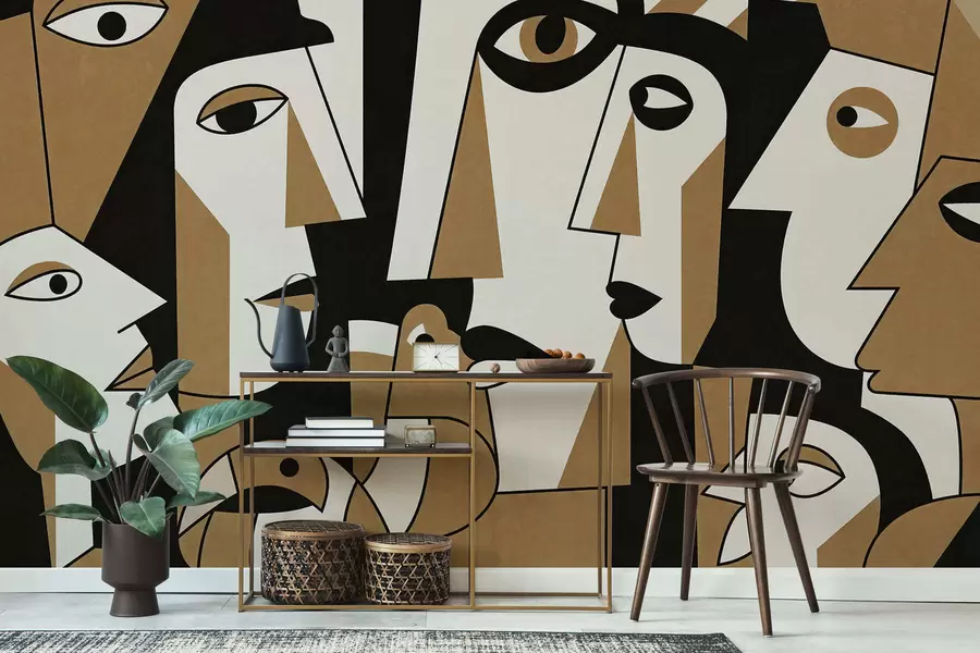 Fototapete Gesichter im afrikanischen Stil w05446v2