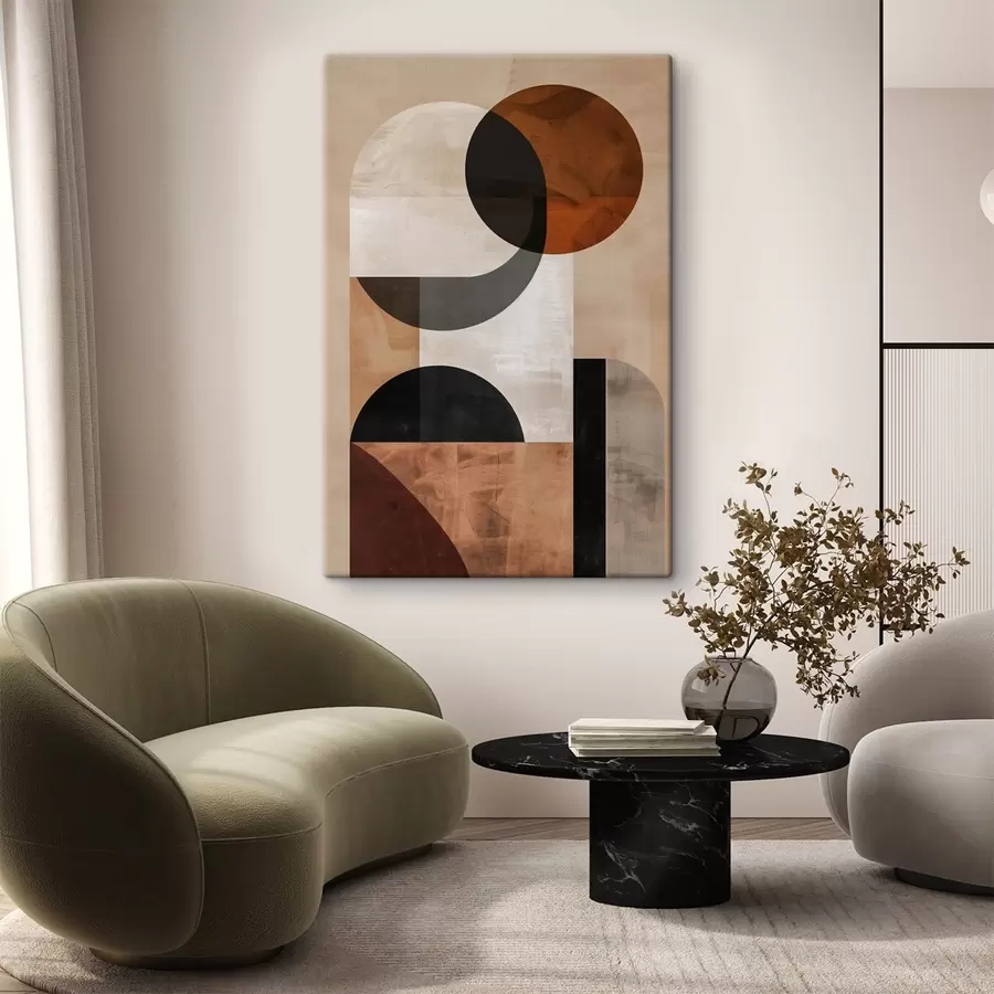 Fototapete Geometrische Abstraktion, Beige und Schwarz s48583