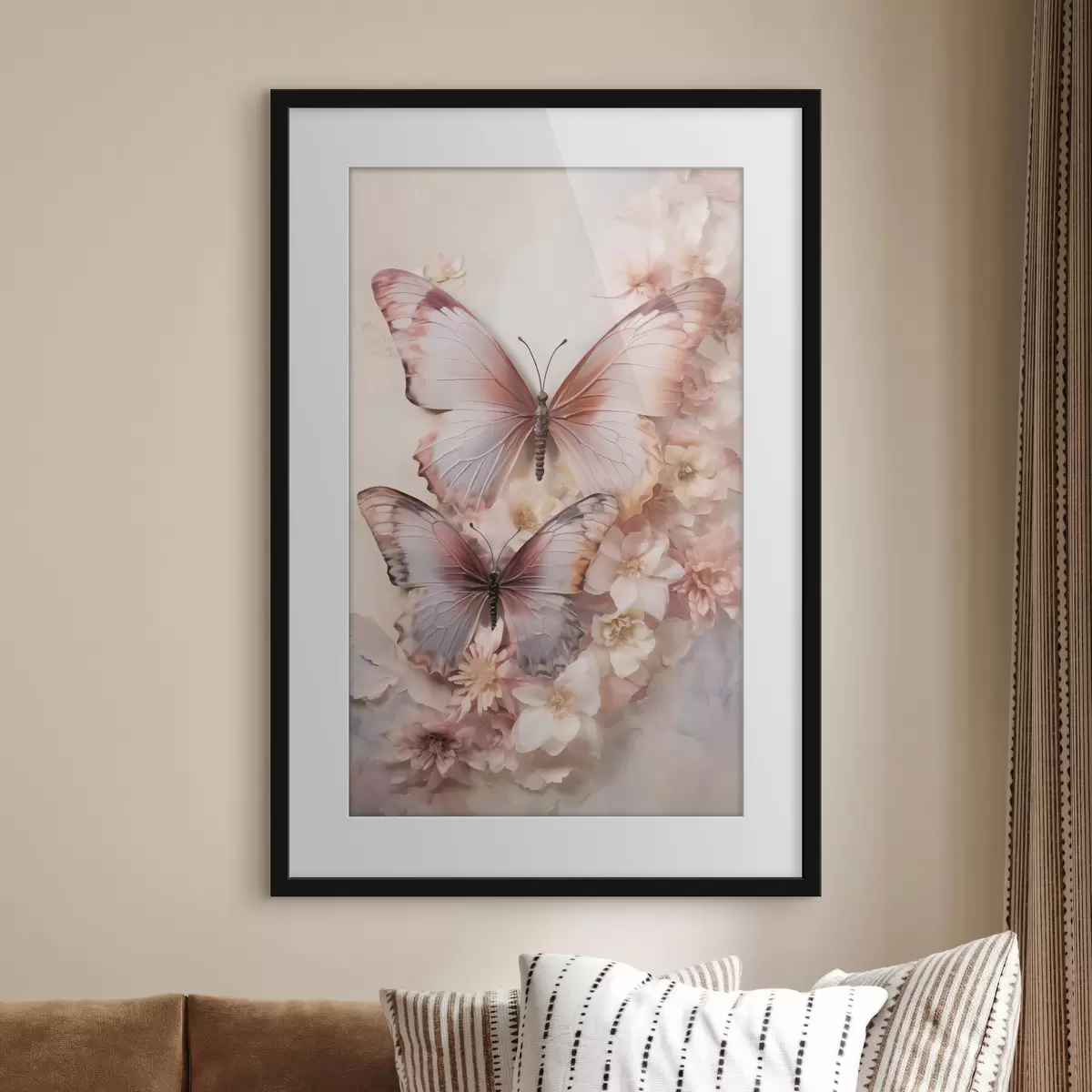 Poster Blumen und Schmetterlinge f48565