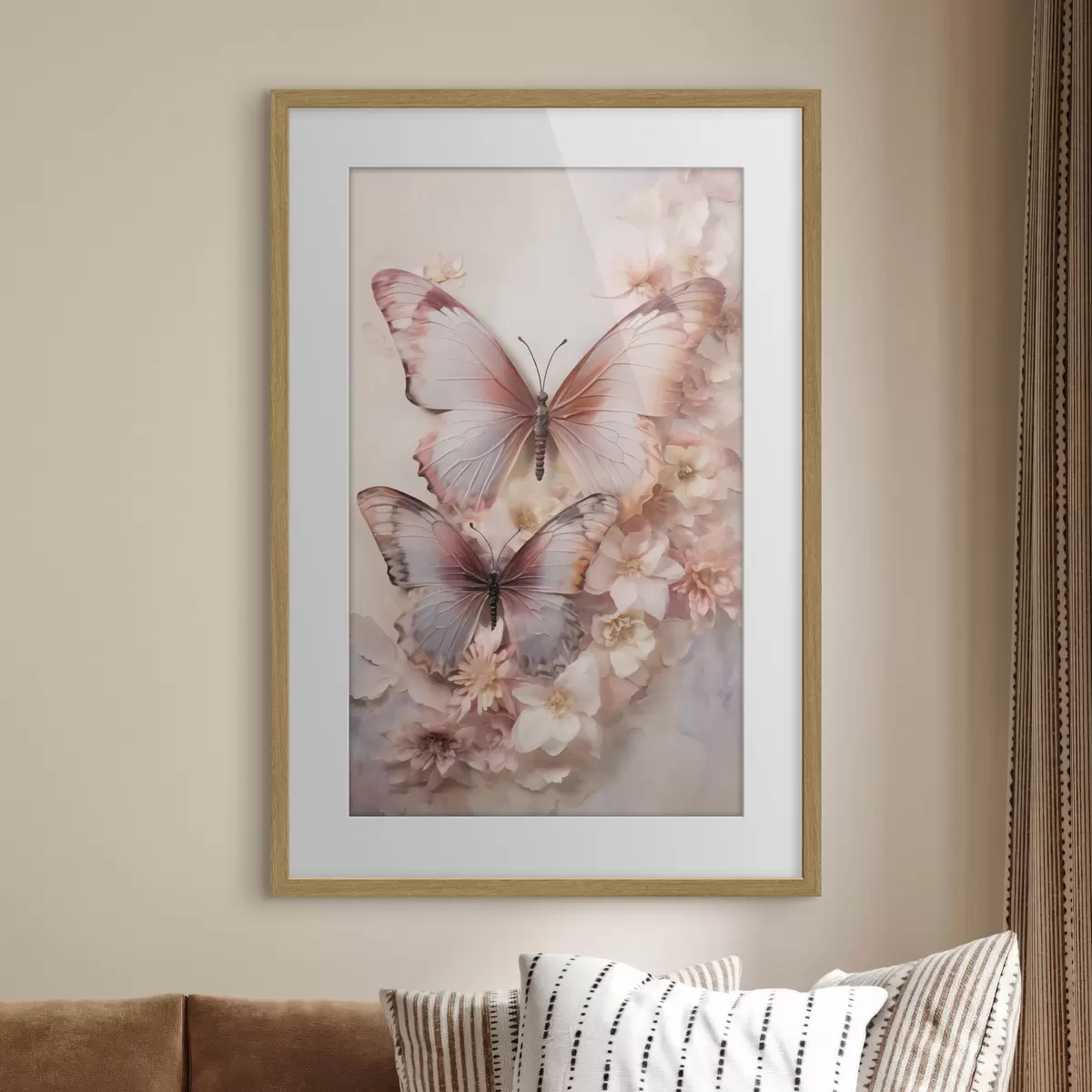 Poster Blumen und Schmetterlinge f48565