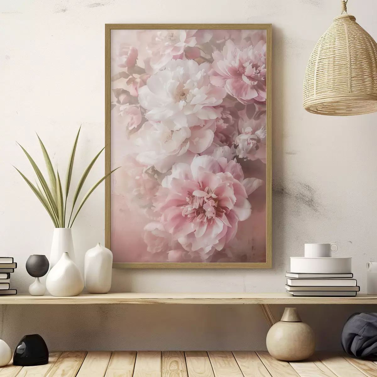 Poster Zarte Pfingstrosenblüten f48566