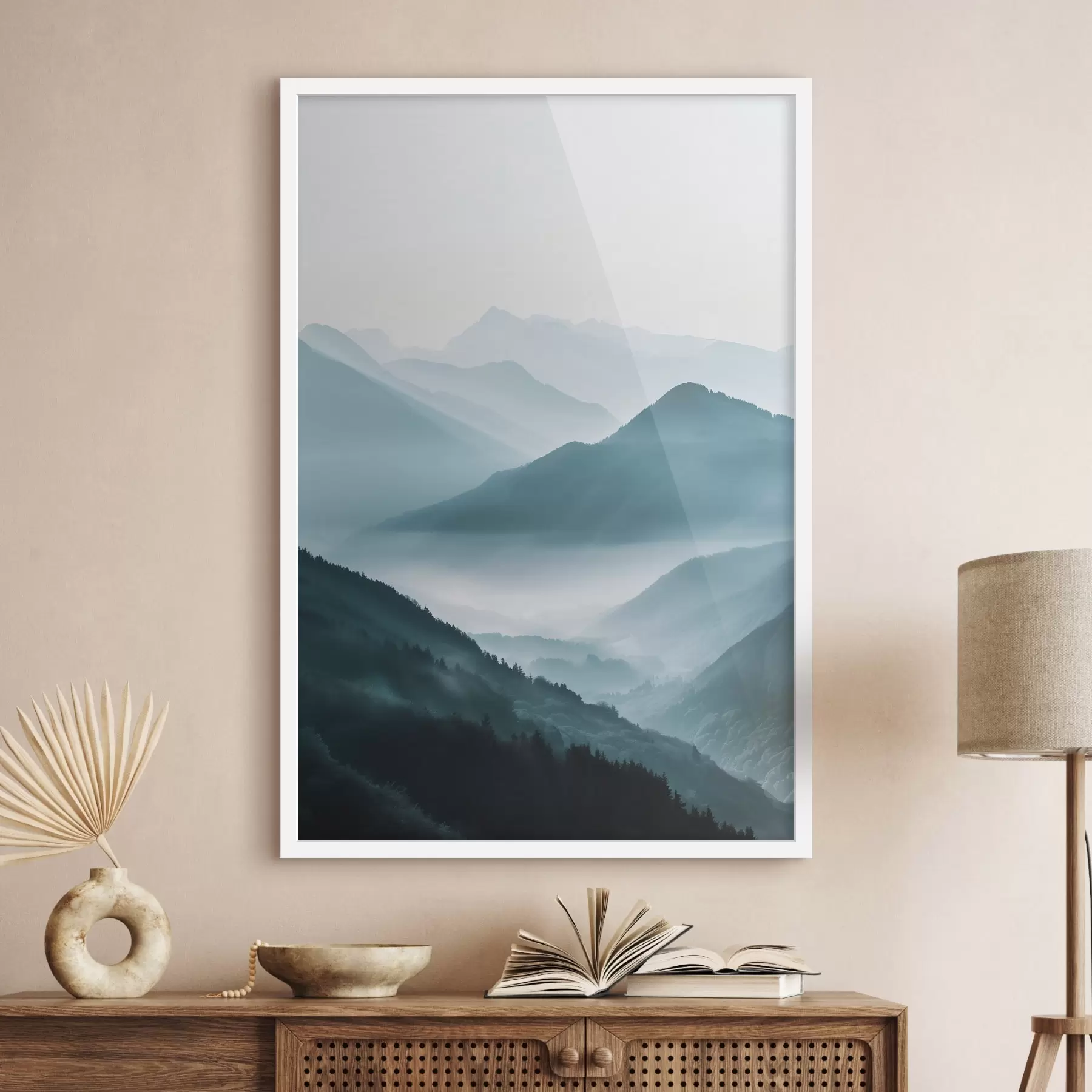 Fototapete Berglandschaft im Dunst f48568