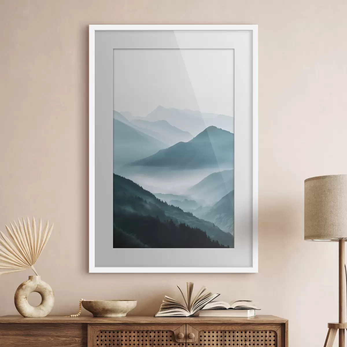 Poster Berglandschaft im Dunst f48568