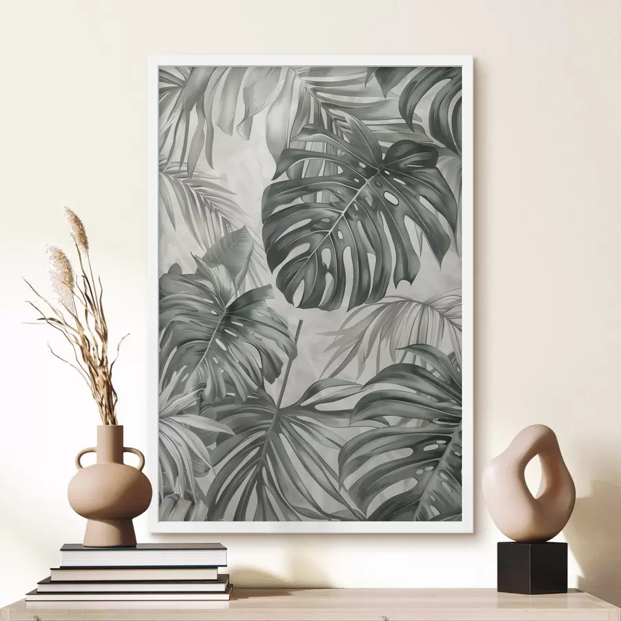 Fototapete Monstera-Blätter, moderner Stil f48576