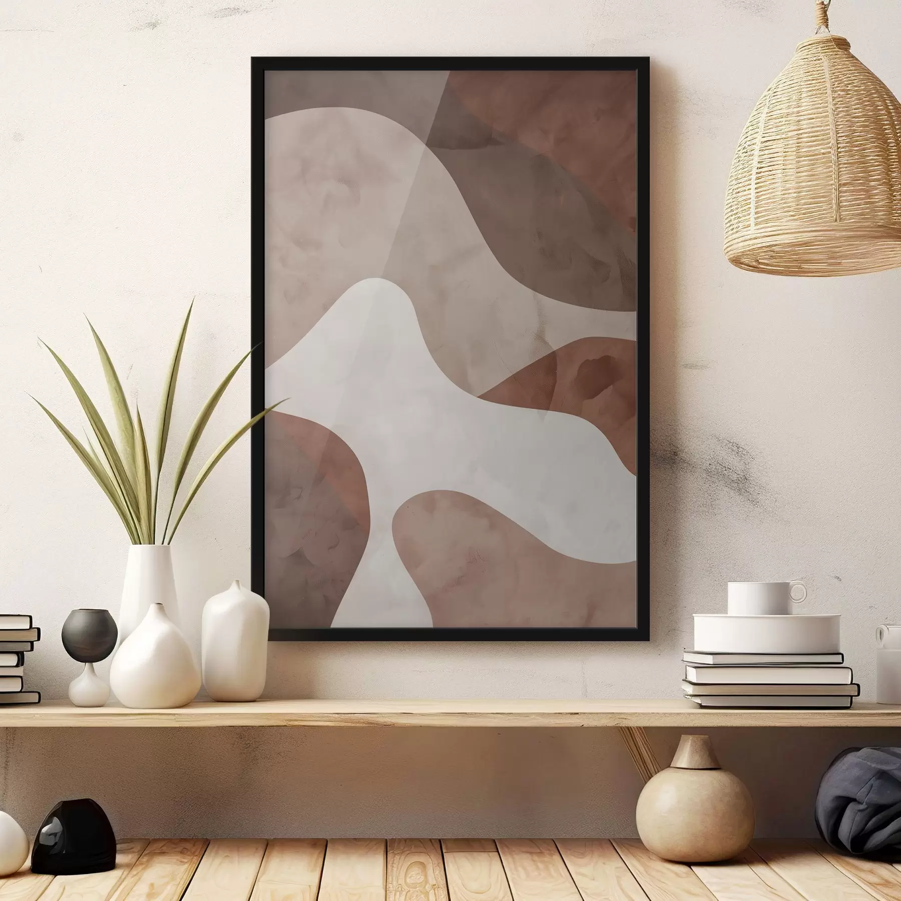 Fototapete Abstrakte beige Formen, Minimalismus f48579