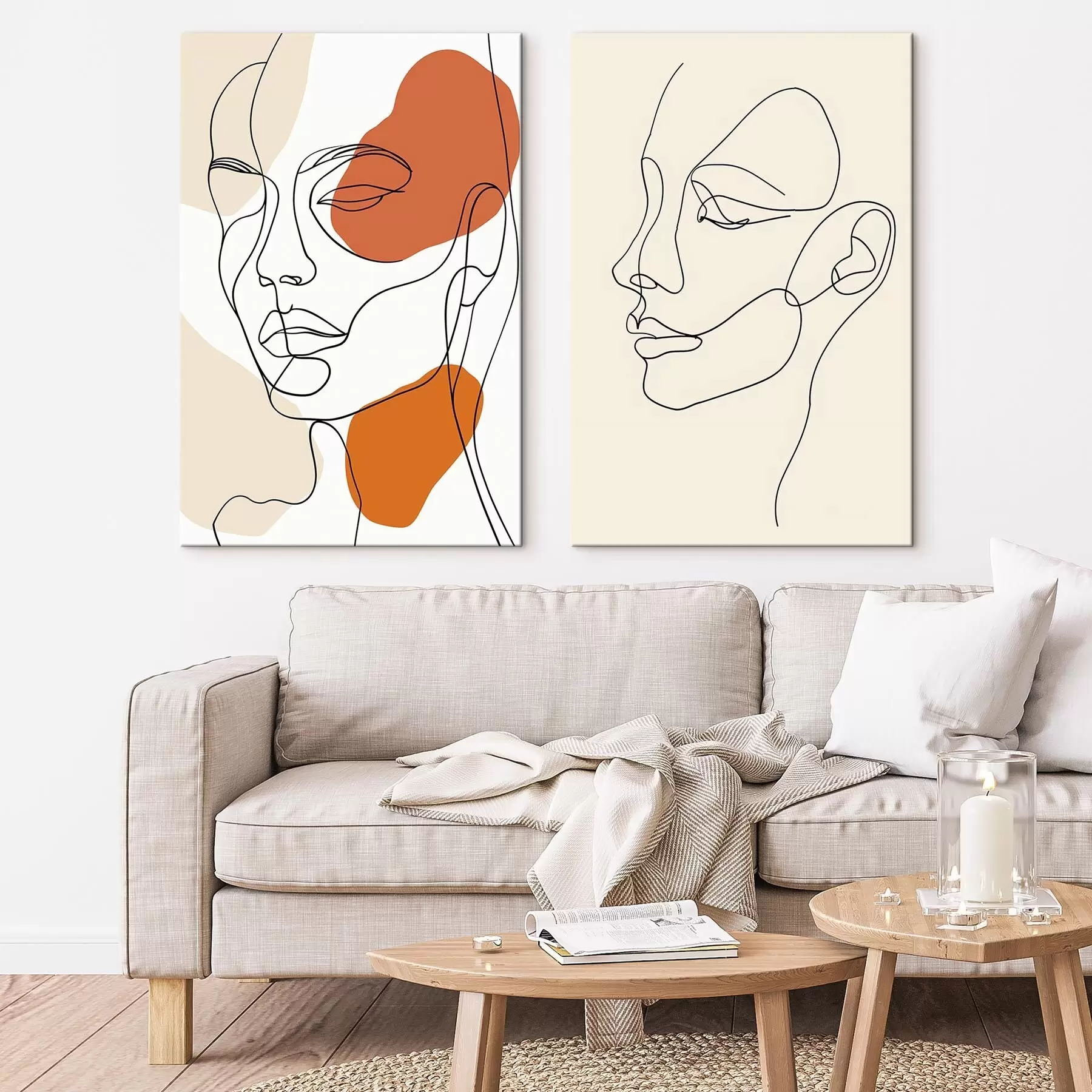 Fototapete Abstrakte Gesichter, moderner Minimalismus m30270