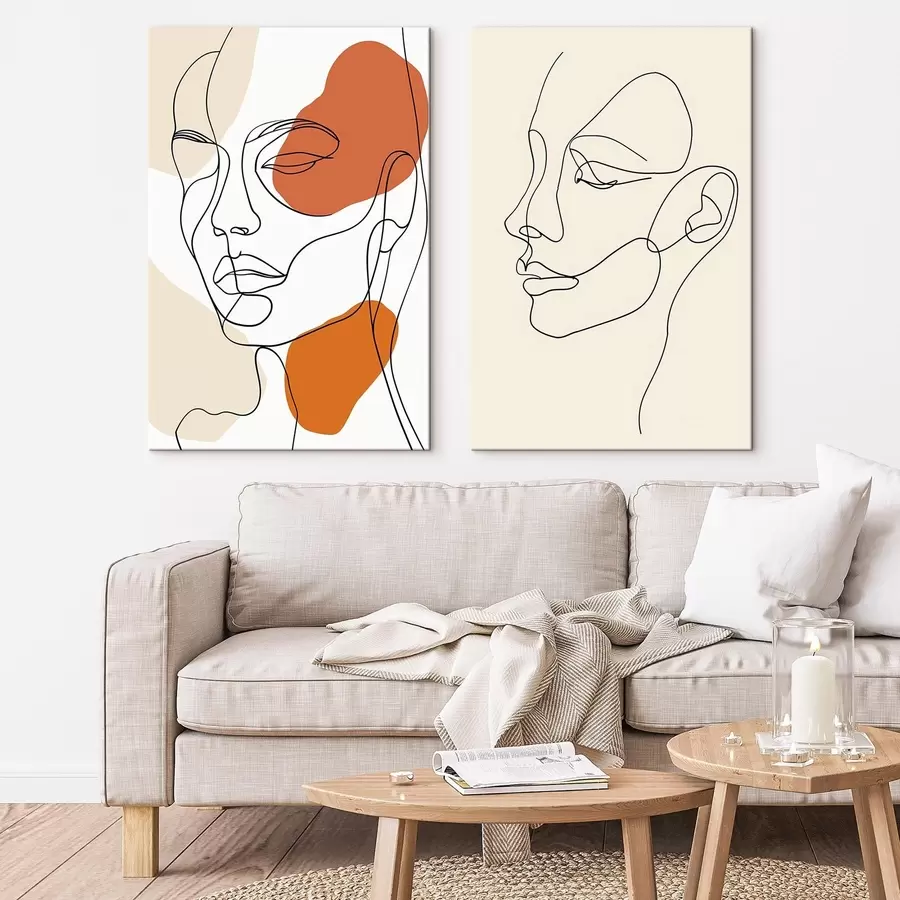 Fototapete Abstrakte Gesichter, moderner Minimalismus m30270