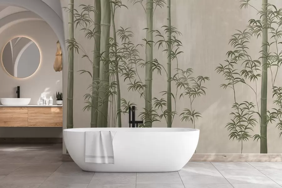 Fototapete Hellgrüner Bambus  w05120v1