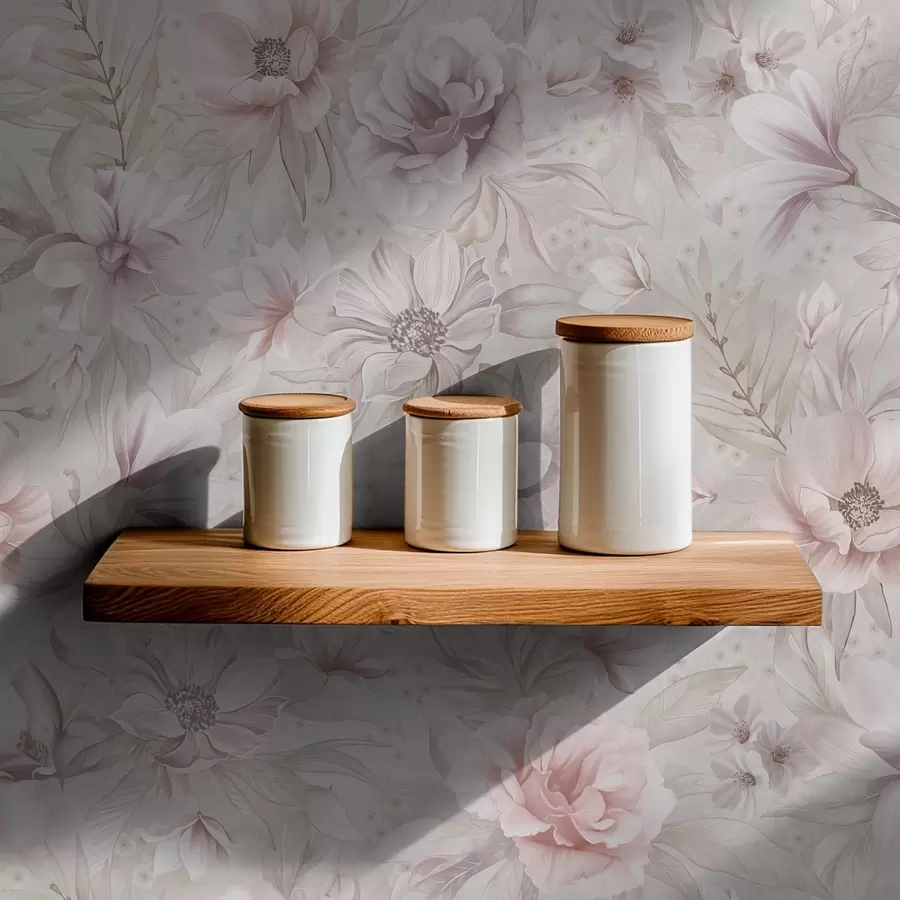 Fototapete Leichtes Muster mit großen, zarten Blüten a01133