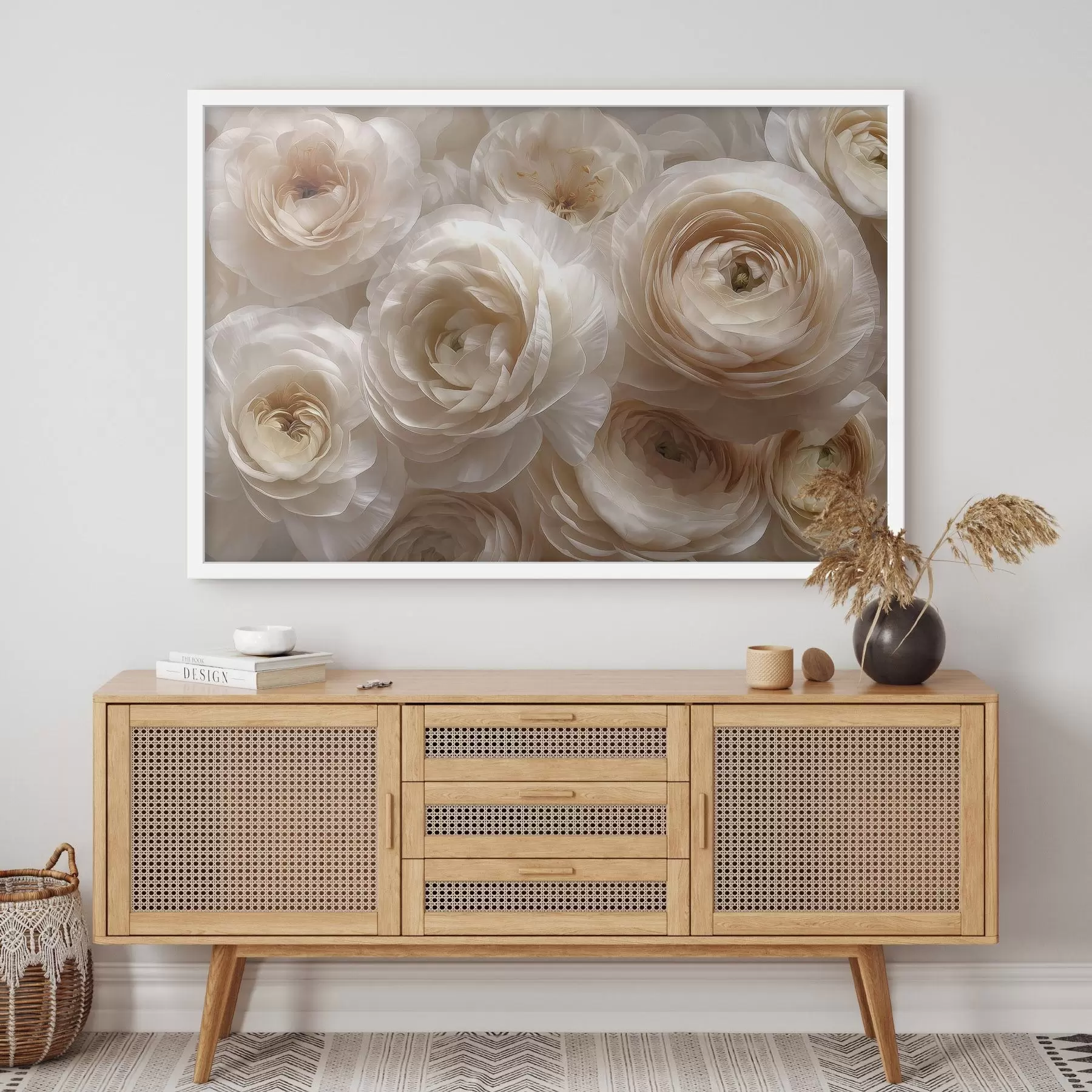 Fototapete Weiße Rosen, zartes Blumenarrangement f48628