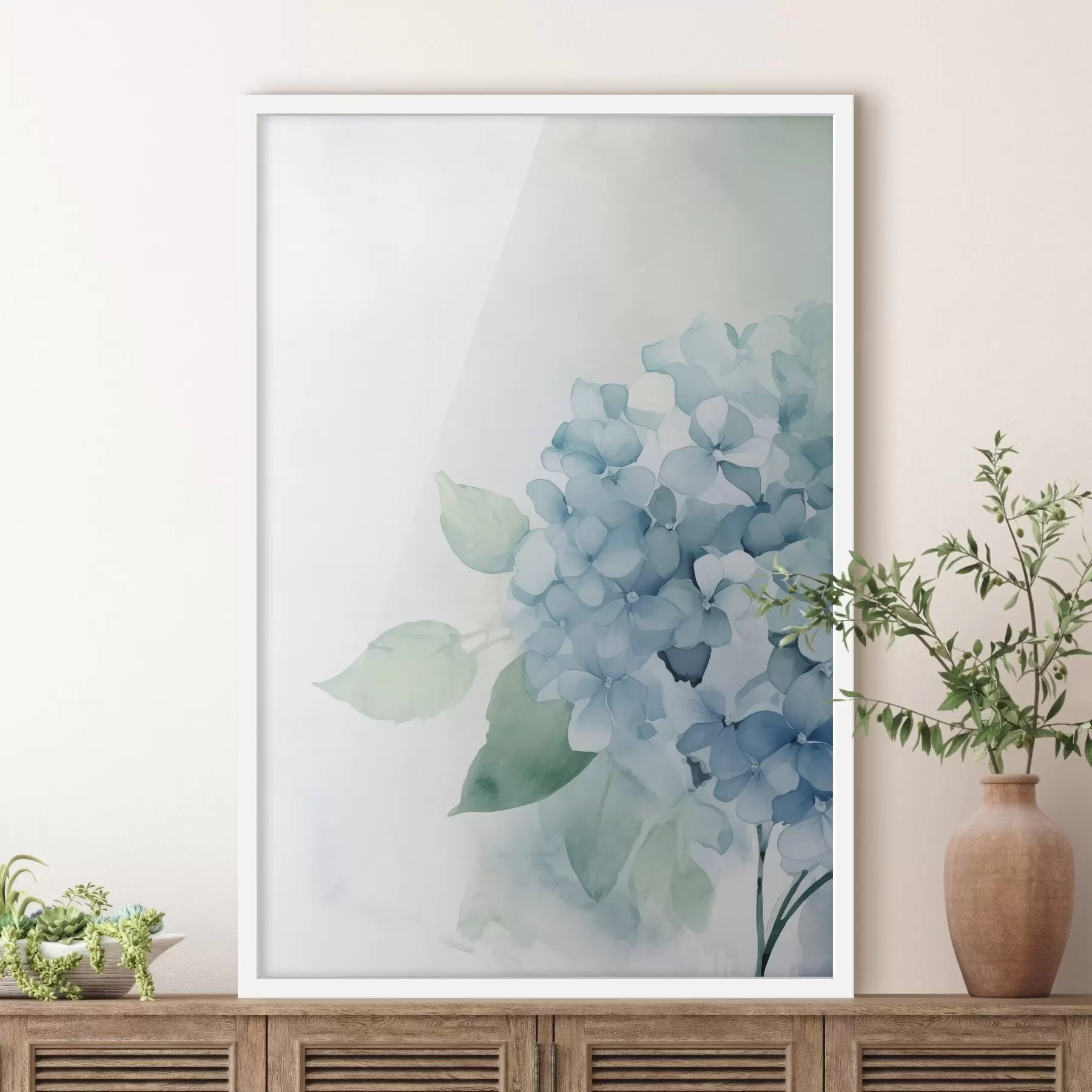 Fototapete Hortensienblüten in Pastelltönen f48636