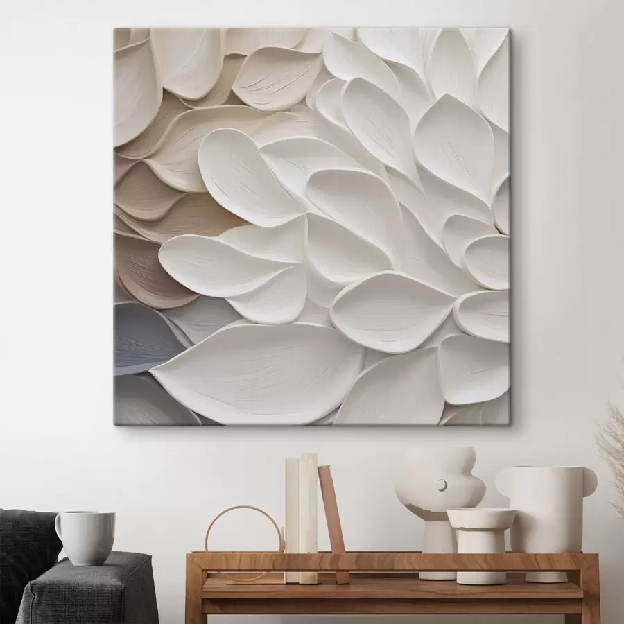 Fototapete Abstrakte Blütenblätter – Nachahmung eines Gemäldes s48676