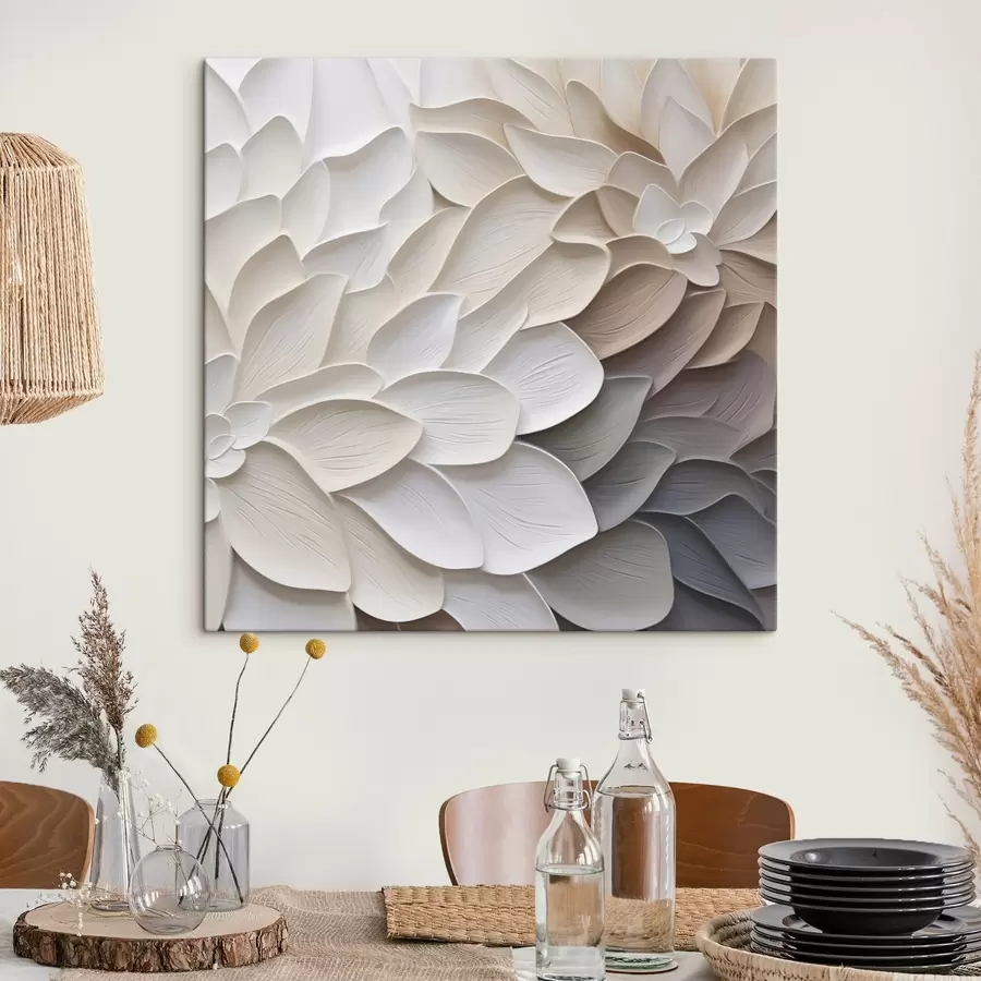 Fototapete Abstrakte Blütenblätter – Nachahmung eines Gemäldes s48677