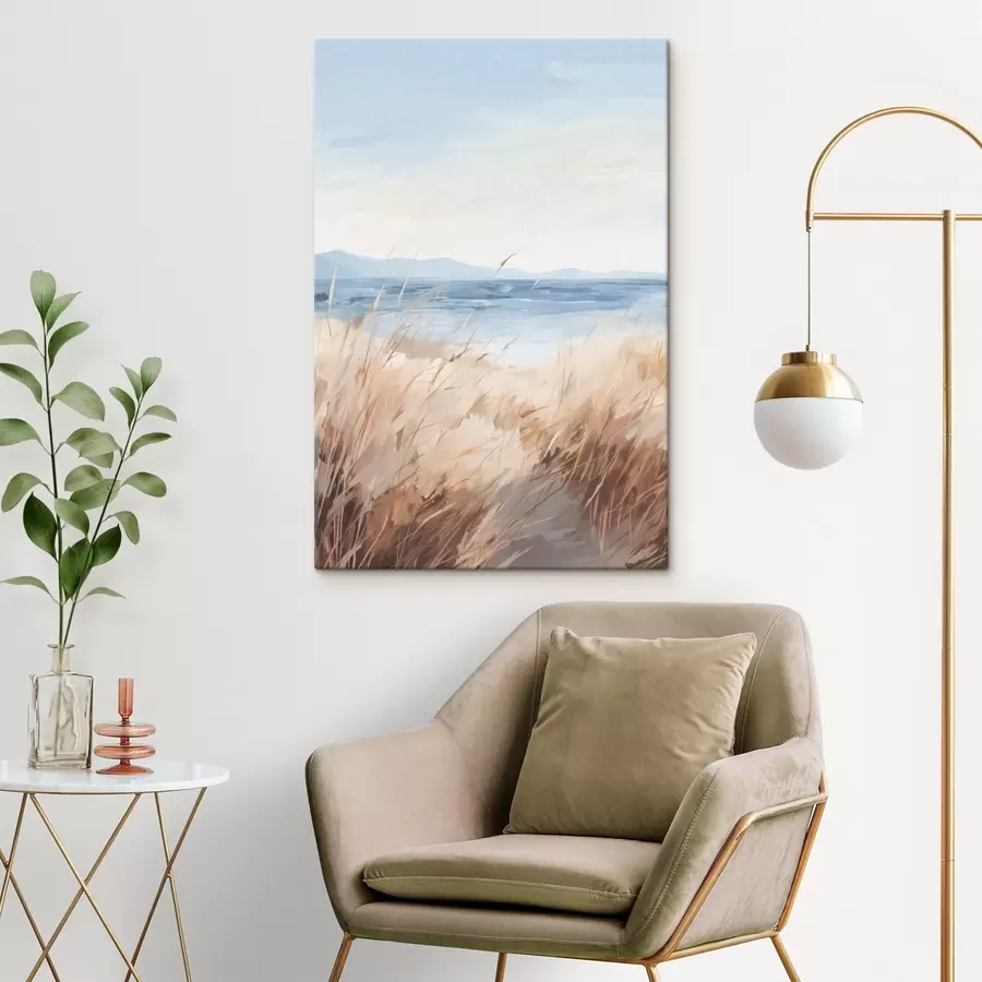 Fototapete Nachbildung einer Küstenlandschaft in der Malerei s48678