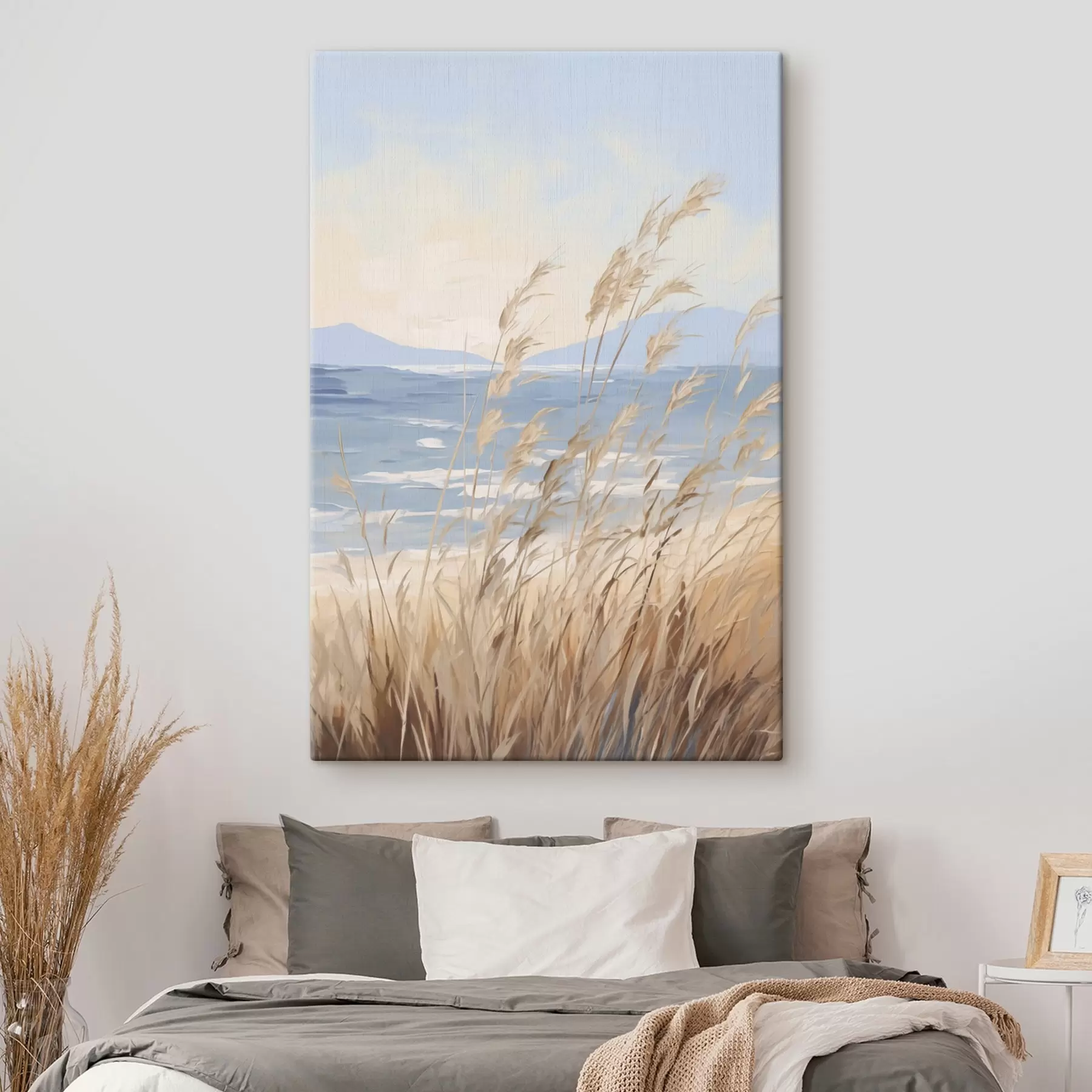 Fototapete Gemälde, das eine Küstenlandschaft nachbildet s48679