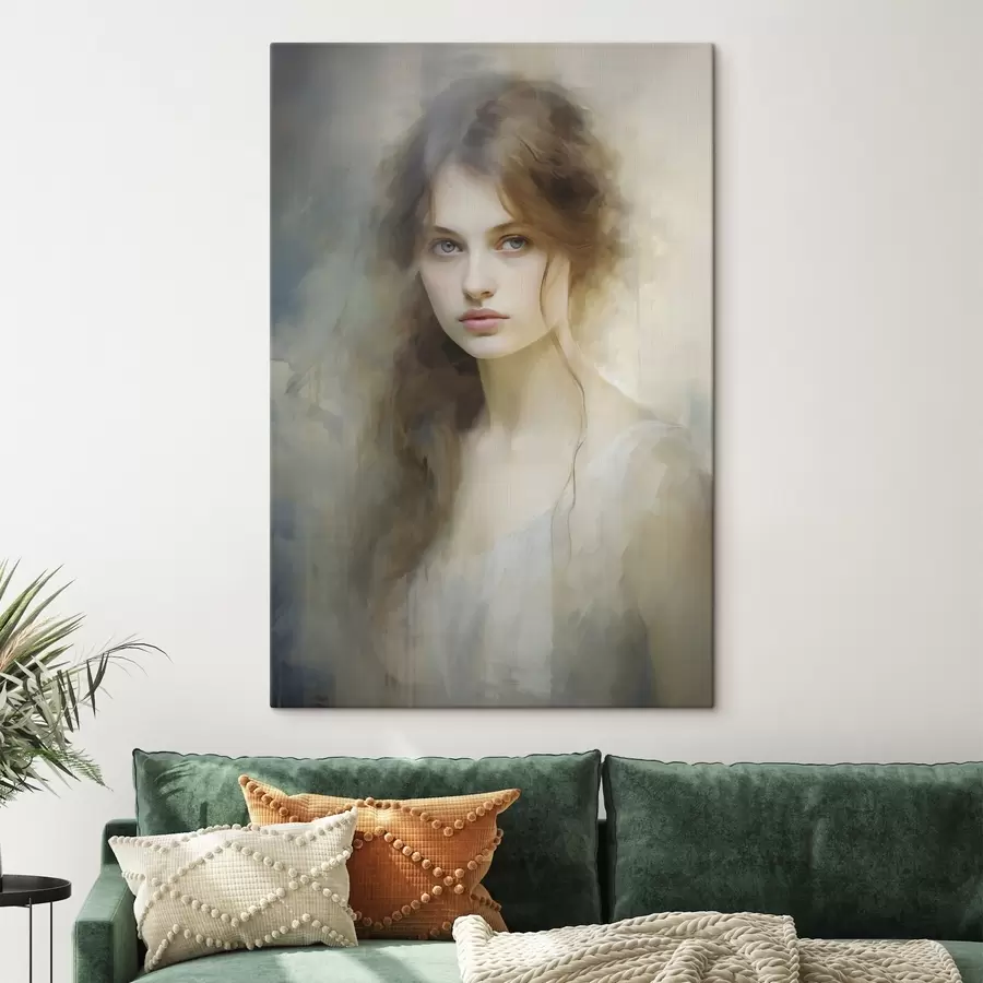 Fototapete Gemälde, das ein Mädchen darstellt s48682