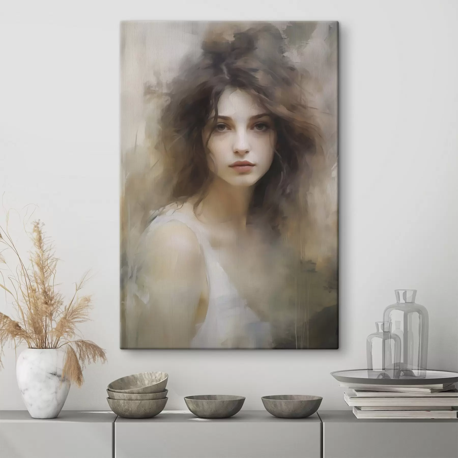 Fototapete Gemälde, das ein Mädchen darstellt s48683